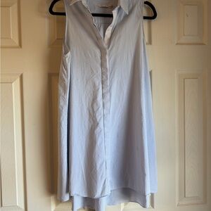 Alice + Olivia Light Blue and White Striped Sleeveless Dress Size M